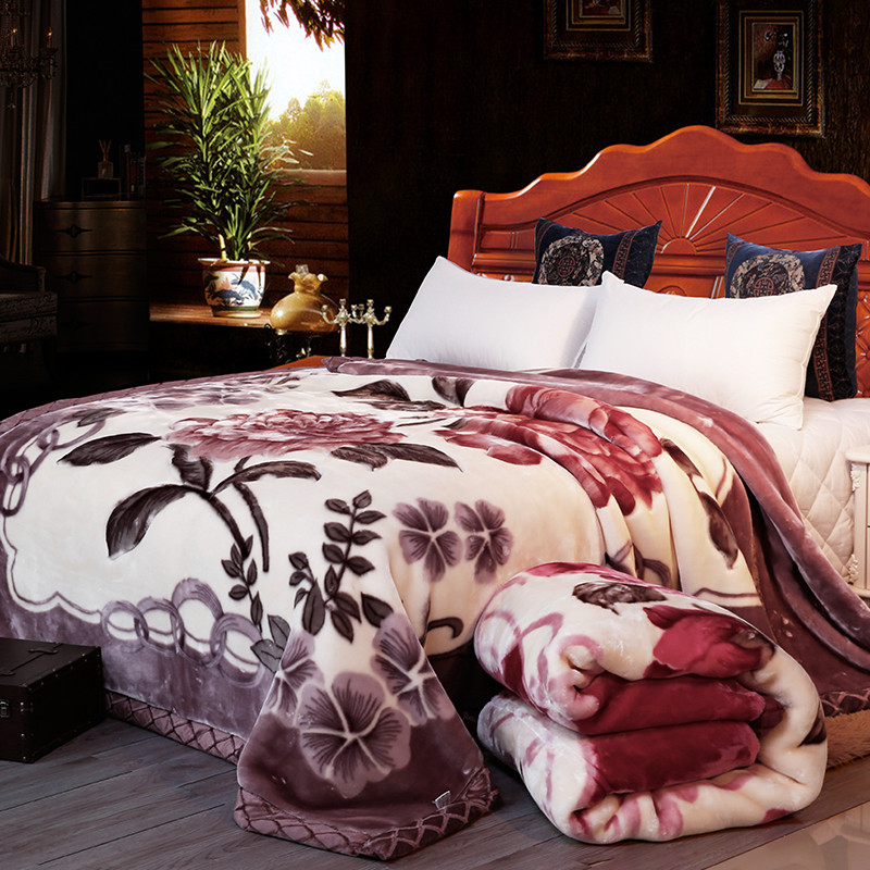拉舍尔毛毯被子加厚双层秋冬季保暖单