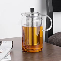 玻璃茶壶水壶泡茶壶不锈钢过滤玻璃茶具加厚耐热玻璃花茶壶可加热