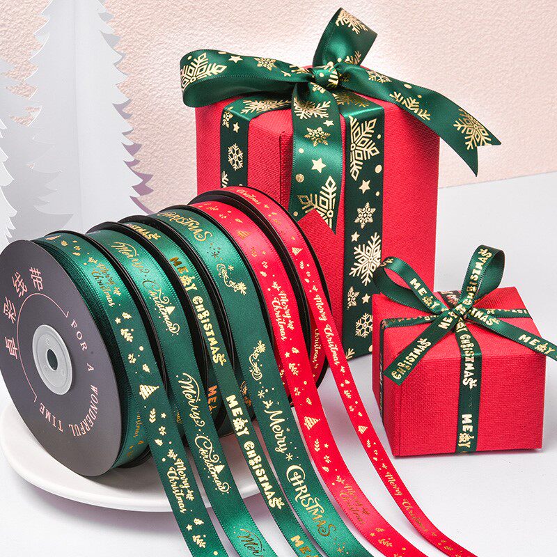 卓彩礼物礼盒包装圣诞节装饰丝带diy烘焙花束蝴蝶结蛋糕圣诞彩带