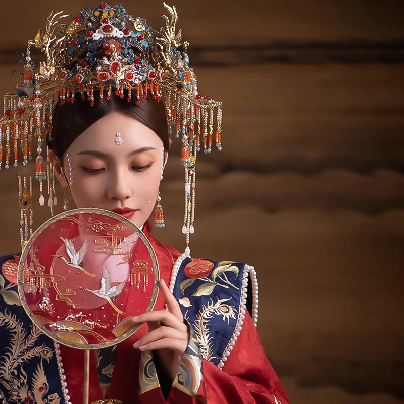新娘明制汉服婚礼发饰中式结婚隆重大气皇后头饰凤冠霞帔华丽配饰