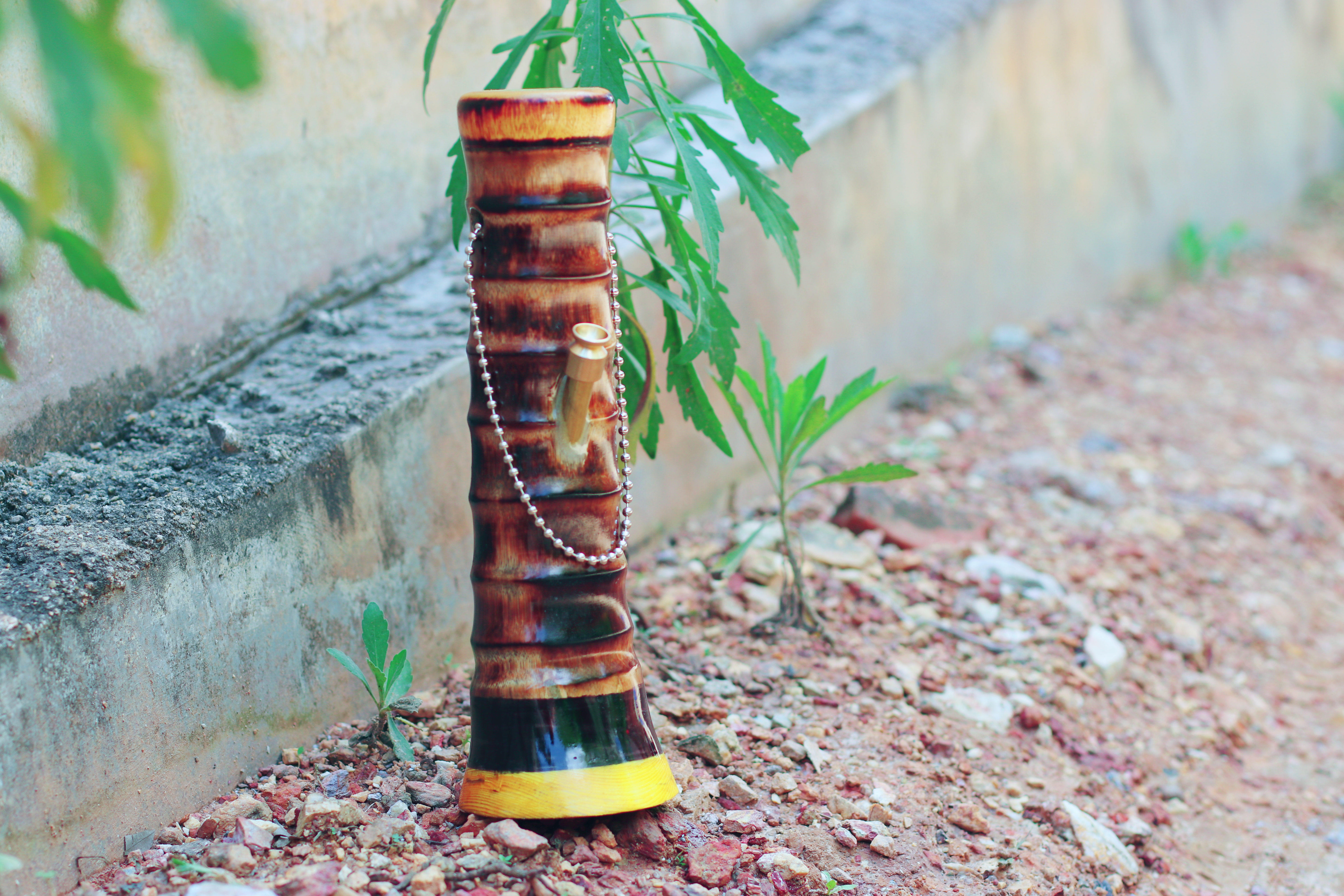 竹头水烟筒超短微型豪华玉嘴木底 广东烟具迷你款 包邮