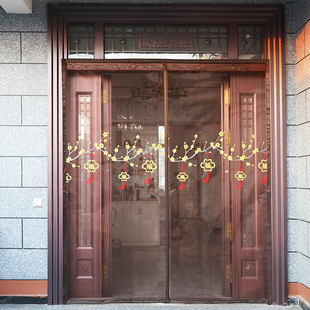 农村大门新款刺绣印花加厚金刚网纱防蚊虫透气通风全磁条夏季门帘