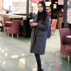 2016秋冬天韩版羊羔毛呢外套茧型宽松女式妮子大衣中长款加绒加厚