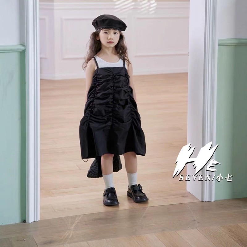 清仓超值bora波拉韩国童装2022夏款女童中大童个性吊带连衣裙