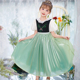 冰雪奇缘安娜夏季短袖甜美公主裙爱莎舞台表演礼服生日新款连衣裙