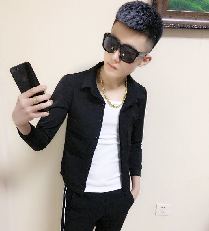 社会人外套男秋季韩版潮流修身上衣精神小伙显瘦夹克帅气青年时尚