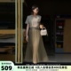 XG雪歌时尚两件套短袖连衣裙女2025夏新款网纱中长裙XK204014A585