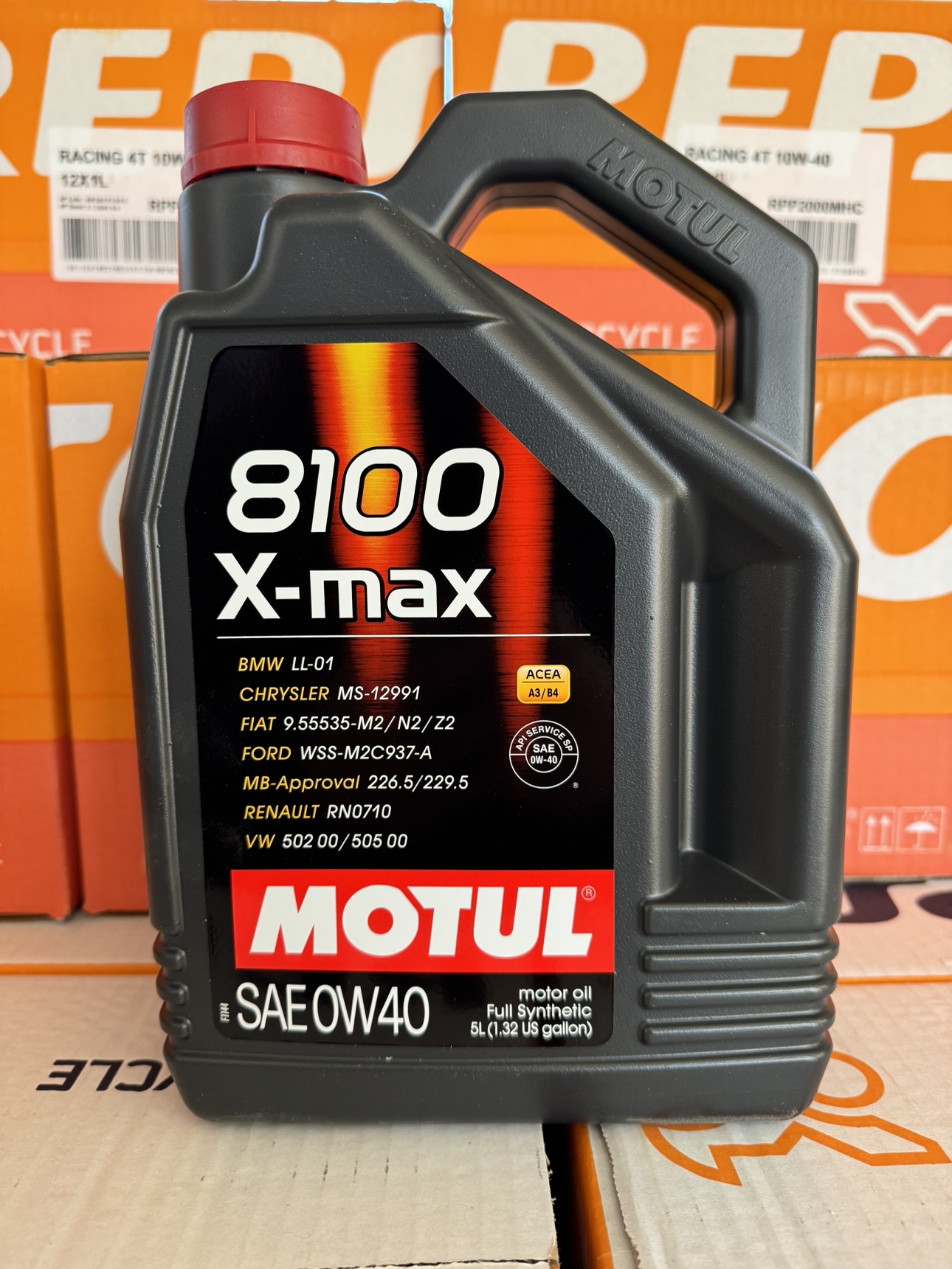 国行摩特机油MOTUL8100X-MAX 0W-40 全合成汽车机油润滑油 5升