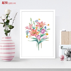 现代花卉装饰画餐厅走廊壁画书房办公室挂画客厅三联画卧室床头画