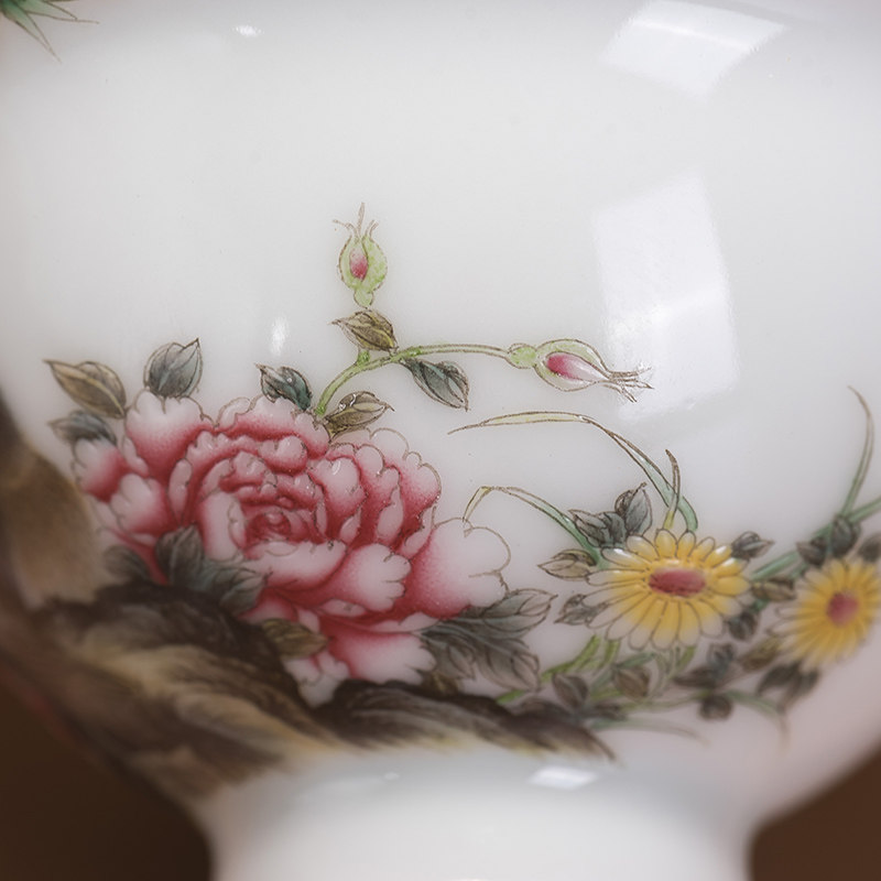 青年陶瓷艺术家 陈慕青作品 珐琅彩花鸟杯