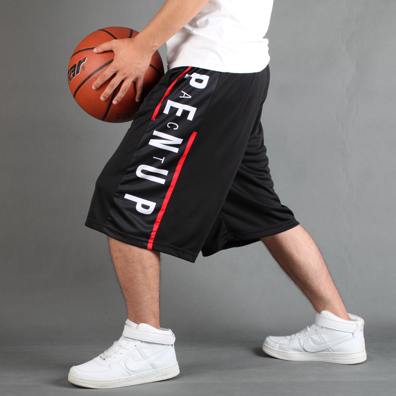 宽松大码男装嘻哈篮球裤运动短裤健身七分裤透气加肥加大胖子中裤