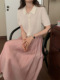 TG 韩系简约薄款POLO领系扣短袖针织衫上衣女2024夏季新款22455