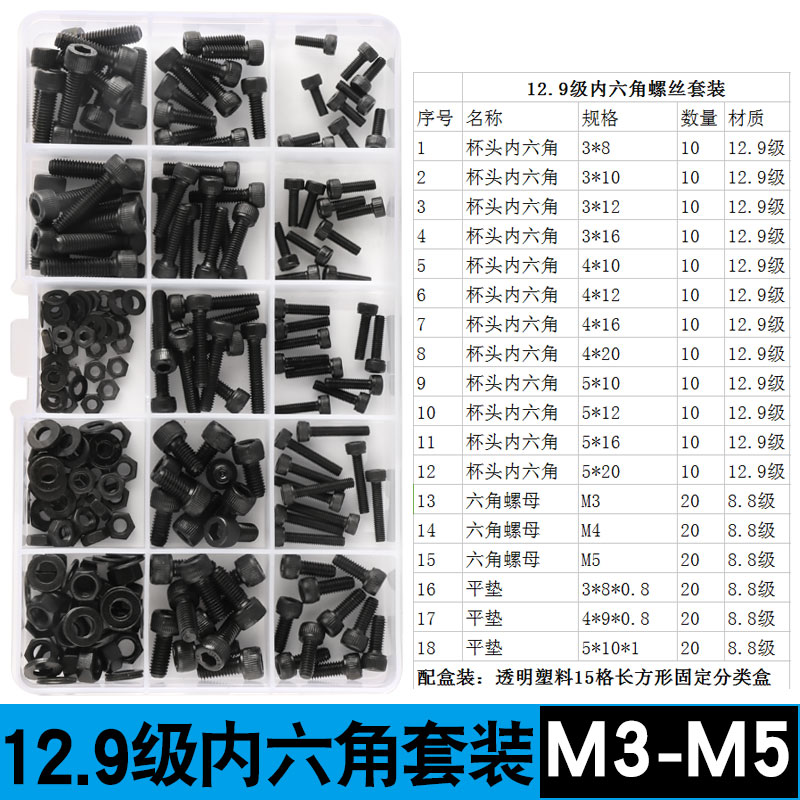 自攻家庭维修30螺母套装套装不锈钢螺丝牙木4螺丝汇成丰螺丝盒