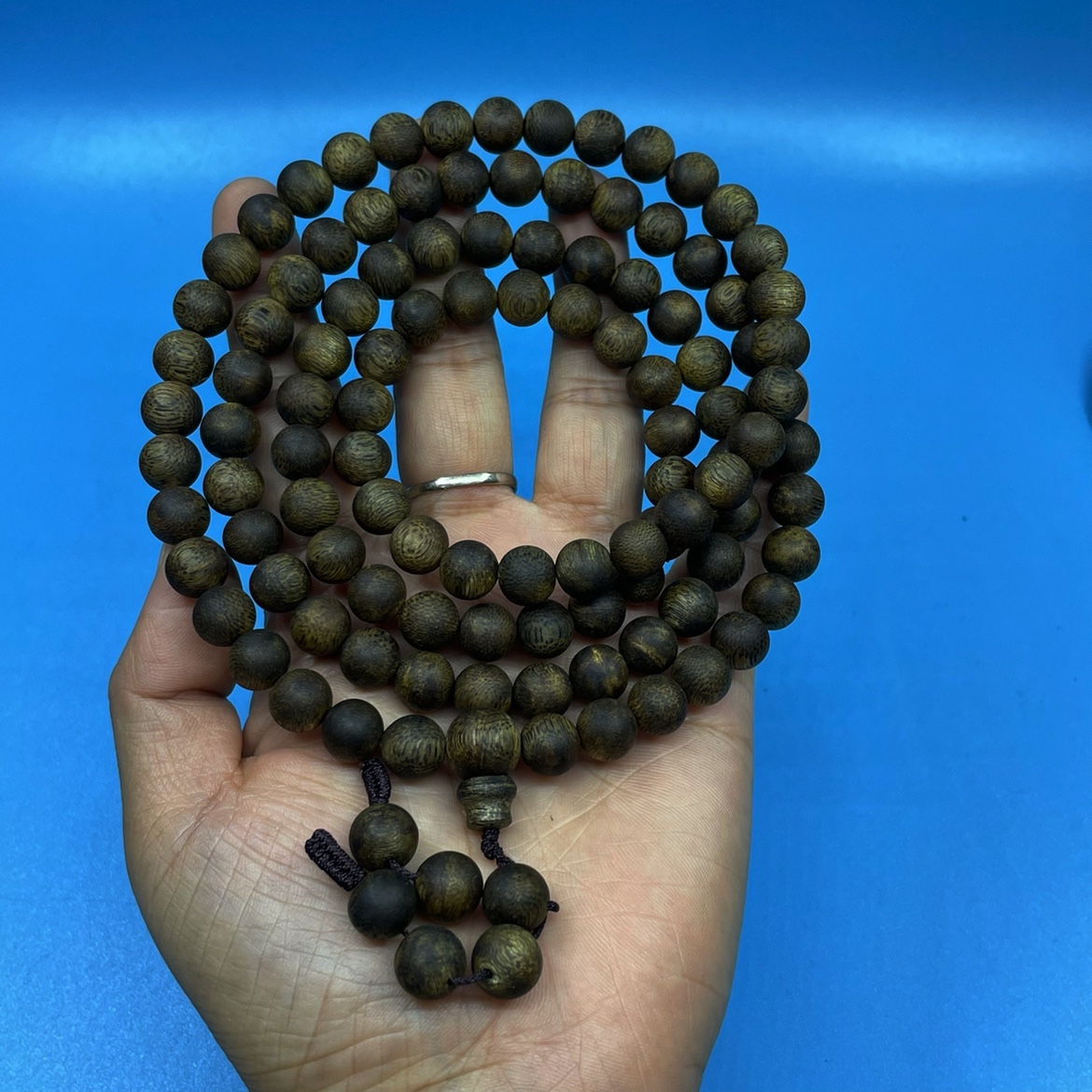 999分沉全品相海南紫奇楠沉香佛珠手串8mm108颗337克保真正品