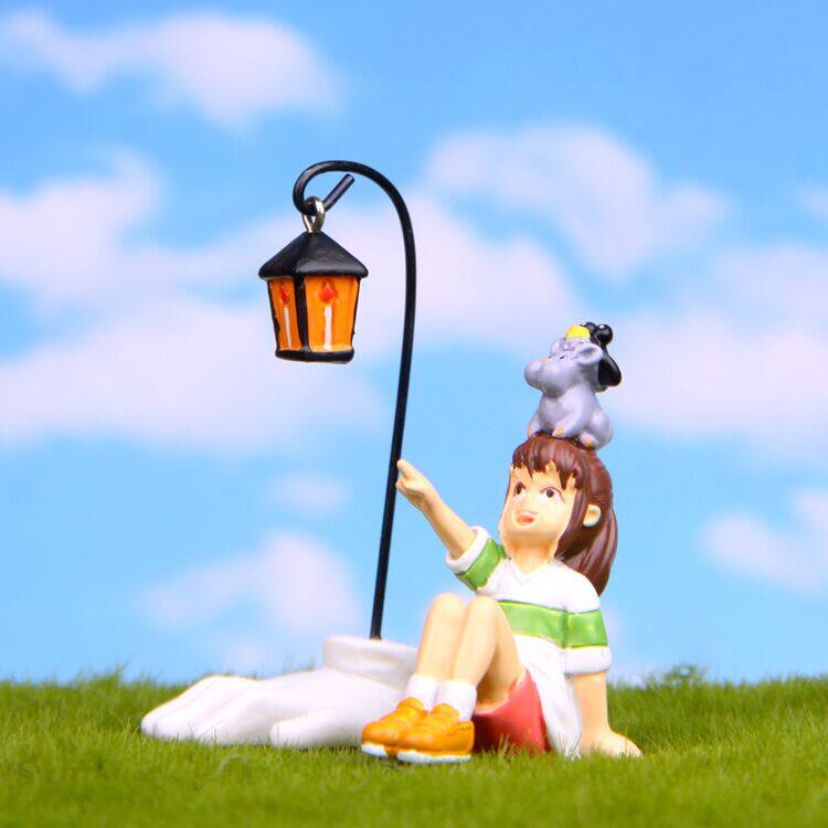 宫崎骏千与千寻看星星版夜里吊灯苍蝇老鼠千寻微景观百搭造景公仔_不