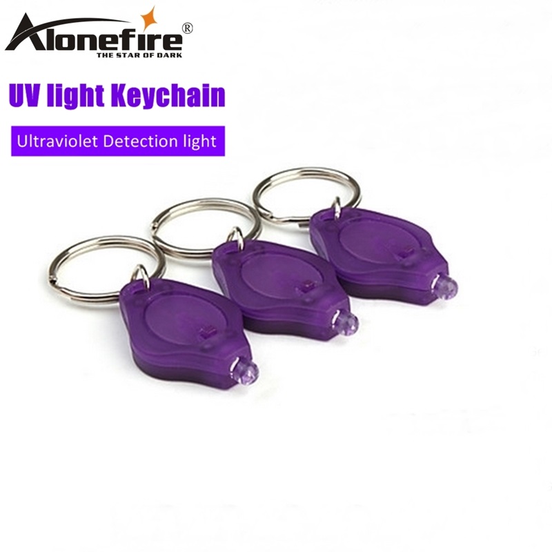 迷你钥匙扣紫光手指灯紫外线验钞荧光剂检测便携LED小手电筒