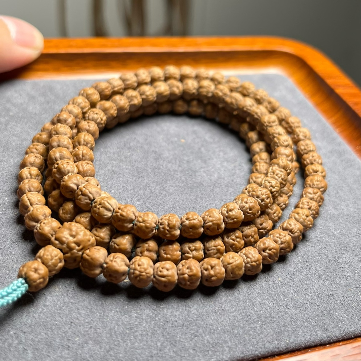 原桩矮桩佛手小金刚五爪金龙玄武纹三日红108颗 原籽佛珠手串