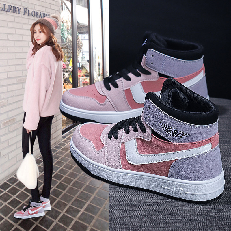 aj1女鞋正版空军一号女红色冬季棉鞋高帮鞋中帮板鞋学生官网正品