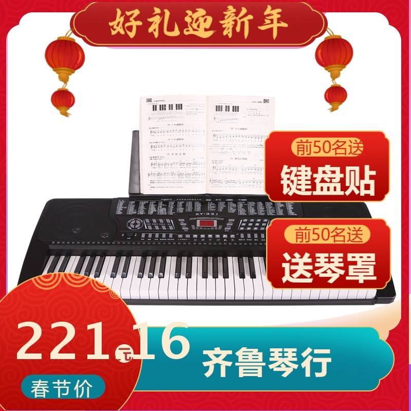 热销新韵_新韵331电子琴智能教学仿钢琴键儿童成人初学61键送琴架xy