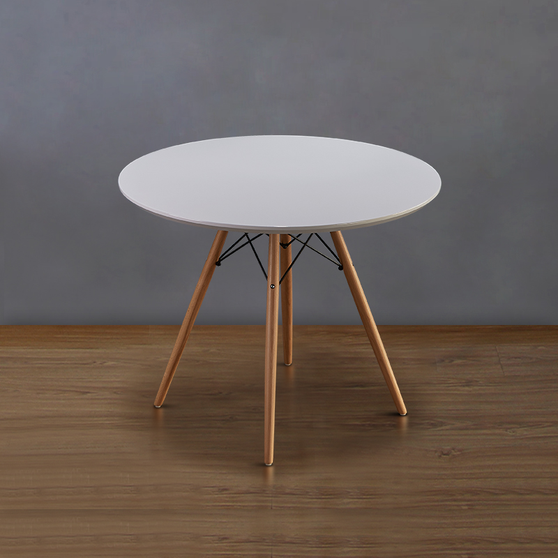 北欧简约圆桌家用小户型餐桌现代洽谈接待办公会客桌子白色小圆桌