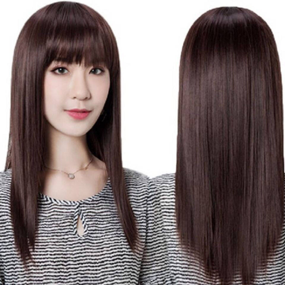 一折假发女长直发隐形无痕全头_假发女中长直发隐形无痕全头套逼真