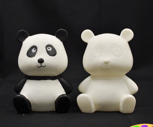 石膏模具乳胶模具 纯乳胶娃娃 做像摆摊白胚熊猫高20cm