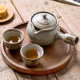 万古烧日本原装进口急须茶壶陶土横手壶粗陶杯侧把壶日式茶具套装