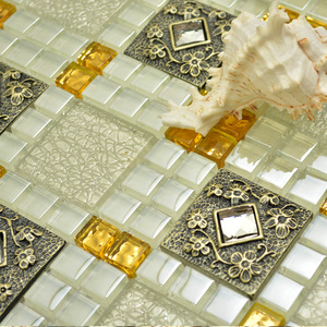 金箔树脂新时代水晶电镀玻璃时尚欧式风格马赛克背景墙装饰