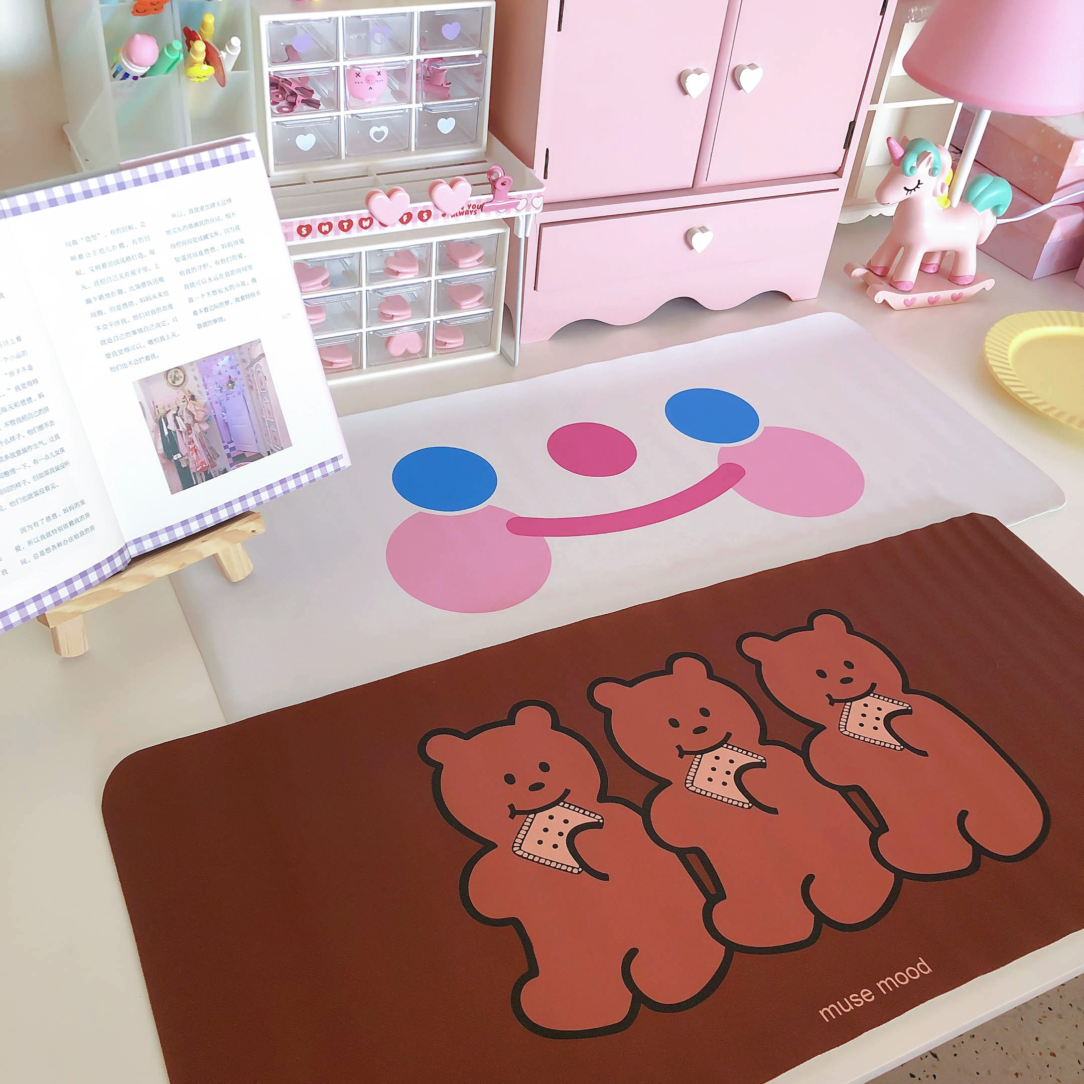 日系写字心桌大功能书桌桌垫能写垫桌面ins少女创意可爱鼠标多功