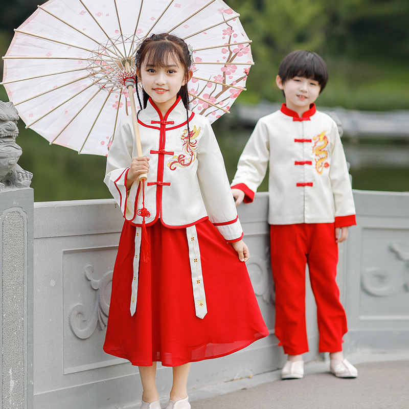 小学生班服中国风幼儿园园服春秋季套装高端校服汉服证件照表演服