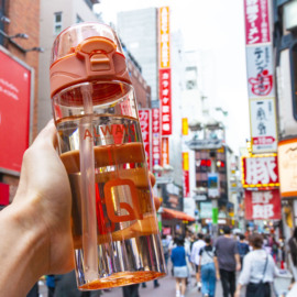 夏季个性创意塑料家用水杯女学生韩版网红ins运动便携吸管水杯