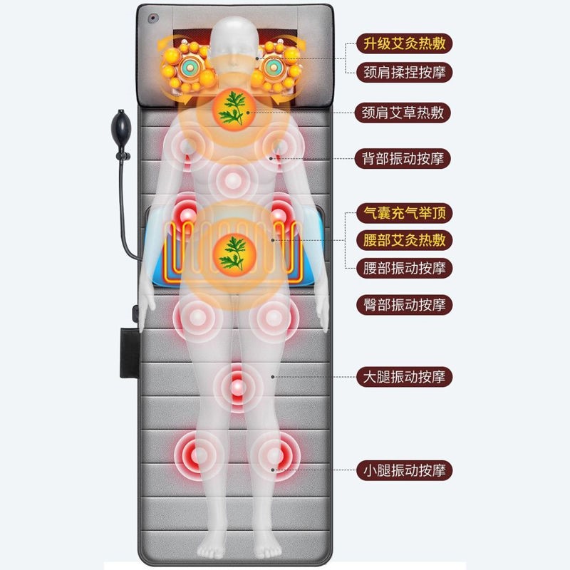 颈椎按摩器多功能全身颈部腰部背部电动仪毯床垫靠垫按摩垫