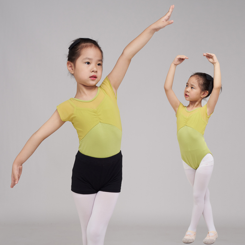 幼少儿童舞蹈服练功服女童短袖芭蕾舞考级服中国舞跳舞衣服夏季