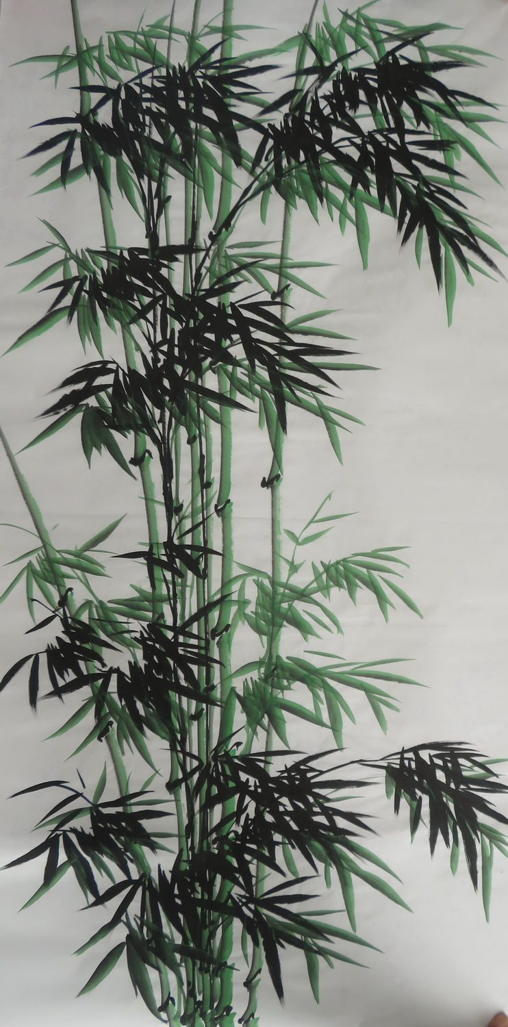 特价宝墨轩四尺竹报平安手绘花鸟竹子国画客厅装饰挂画hc10222