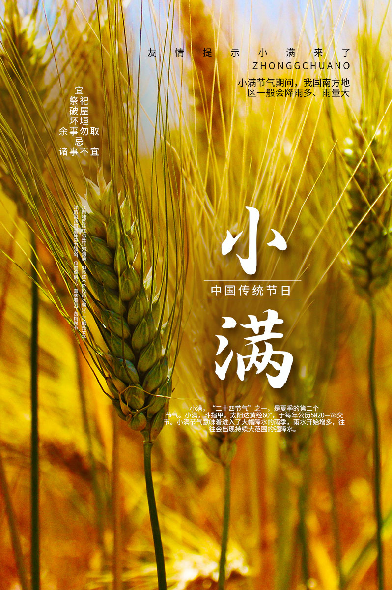 767二十四节气小满宣传画贴图挂图1040展板喷绘写真素材海报印制