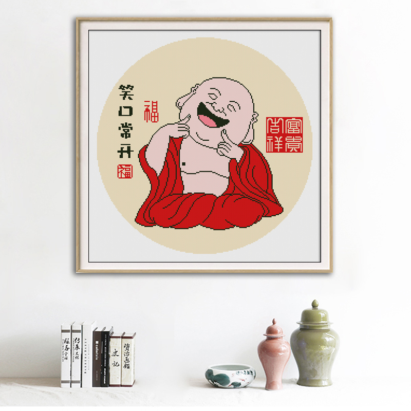 弥勒佛钻石画满钻2021新款客厅小件中国风贴钻十字绣手工diy佛像