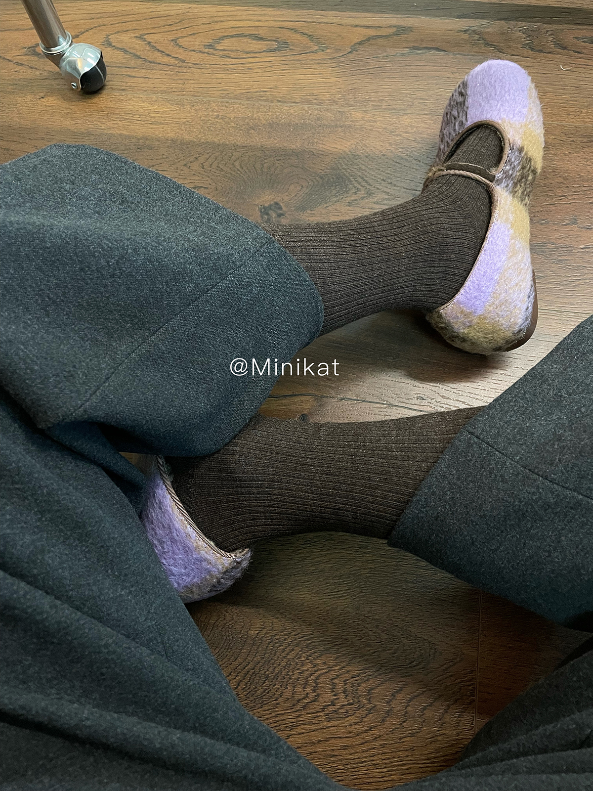 Minikat 冬新款 贯穿冬季加厚羊毛感八分裤小个子