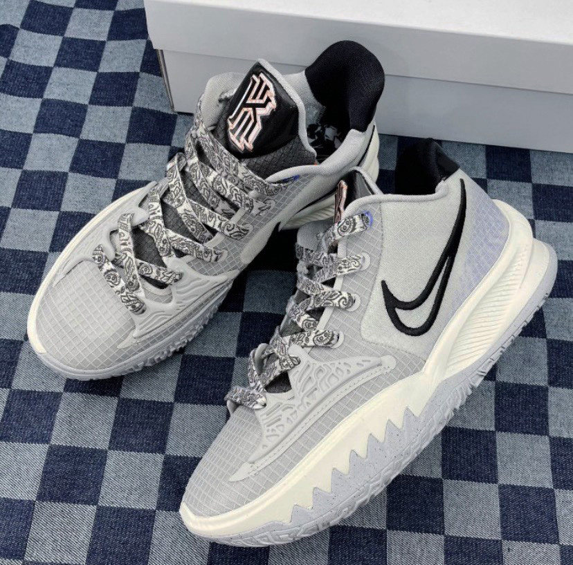 适配欧文4鞋绳 kyrie low 4 ep灰白色腰果花泼墨反光夜光做旧鞋带