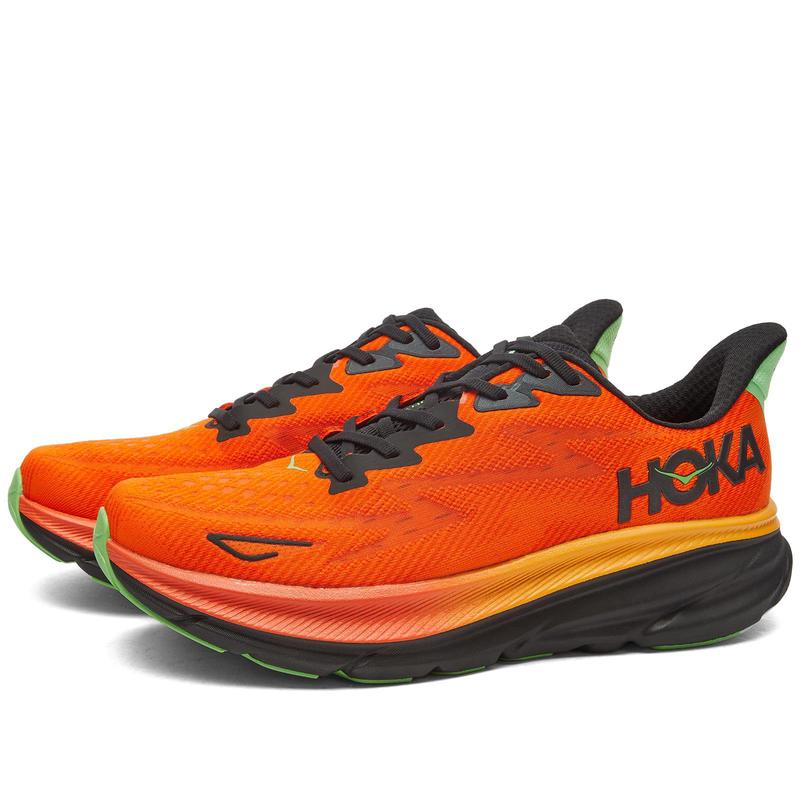 HOKA专柜海外代购男款时尚经典耐磨运动训练跑步鞋厚底橙黑撞色款