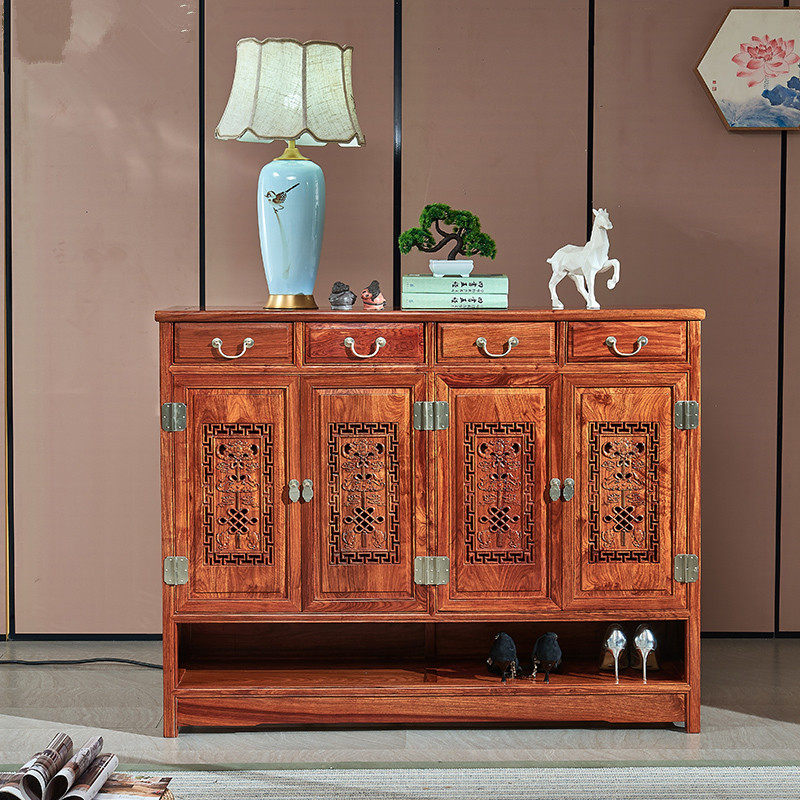 正品红木刺猬紫檀鞋柜客厅二三四门大容量豪华入户鞋柜厂家自销