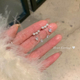 春夏闪锆爱心仿珍珠流苏耳环女轻奢风小众设计感耳饰高级感耳钉