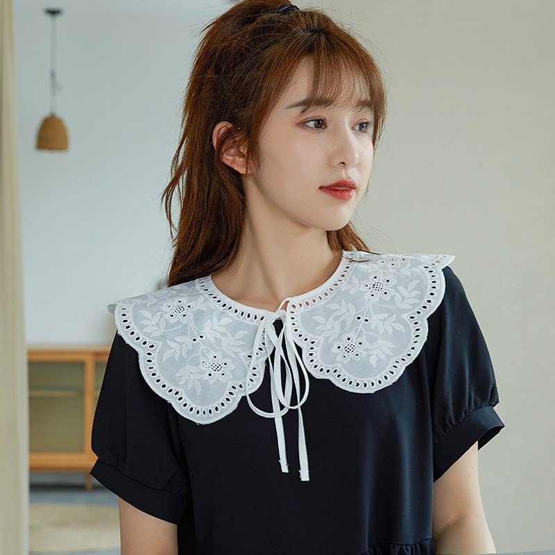 绣花假领子女夏季配裙子小披肩百搭神器领子花边衬衣领韩版装饰领