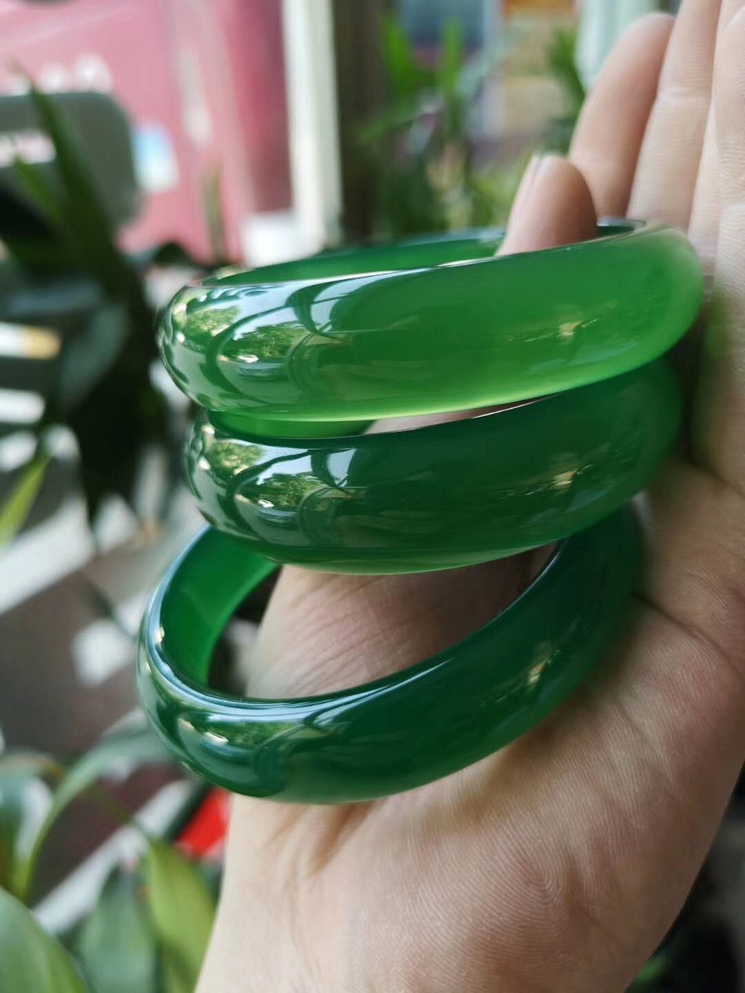 秦玉缘天然帝王绿玉髓手镯女菠菜绿玛瑙玉镯子手环水晶宝石饰品