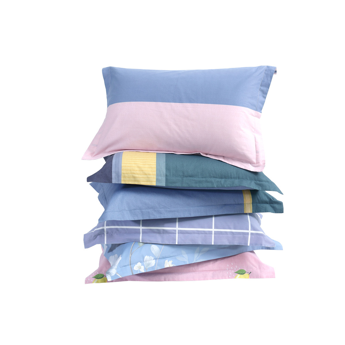 水星家纺 全棉枕套一只装粉色全棉成人48*74cm双人枕头套2019新品