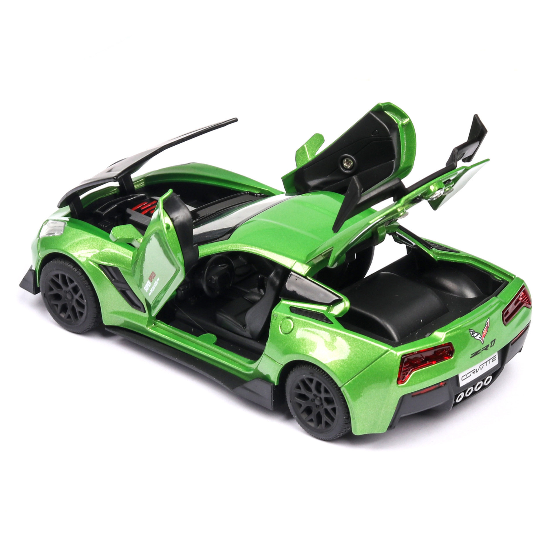 仿真雪佛兰科尔维特合金跑车模型儿童玩具声光回力汽车金属车模男