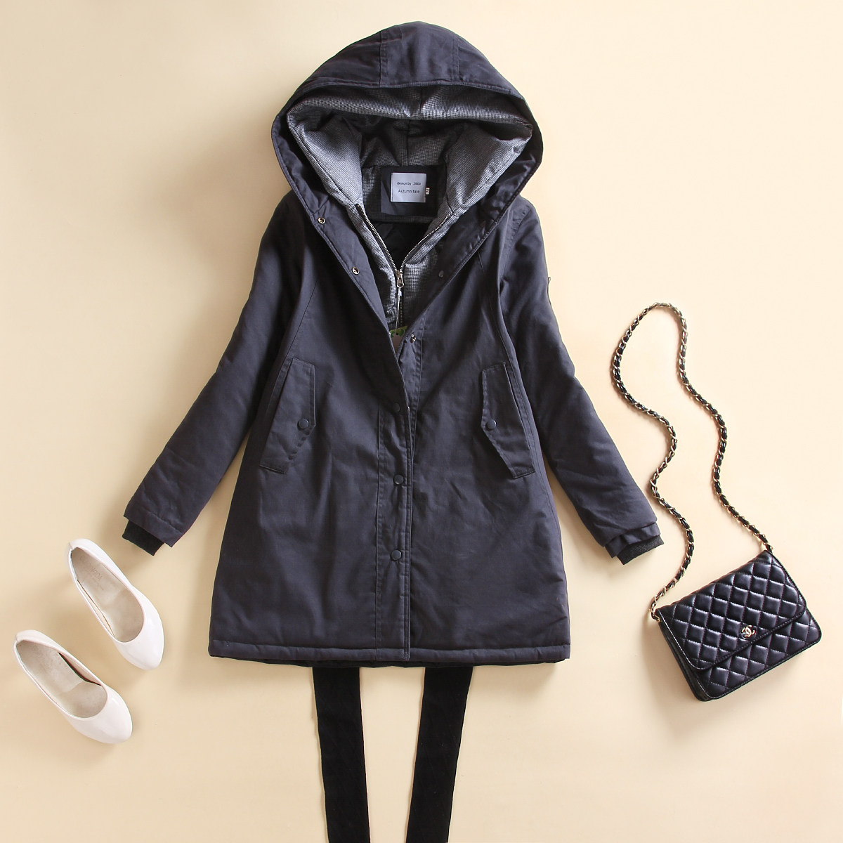 2021冬装新款韩版亮银色棉衣连帽羽绒棉服短款时尚外套女保暖大衣