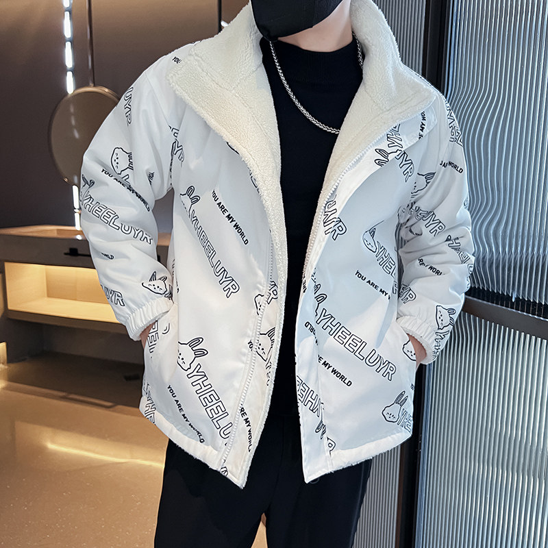 男士加绒棒球服外套矮个子青年小码小号les帅t店主文艺加绒加厚男