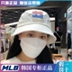 韩国MLB帽子2021新款字母刺绣渔夫帽遮阳韩版ins联名同款大沿盆帽