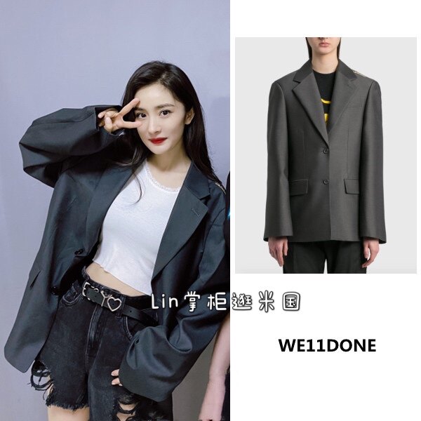 现货 we11done幂幂同款西装21ss肩部刺绣外套welldone西服