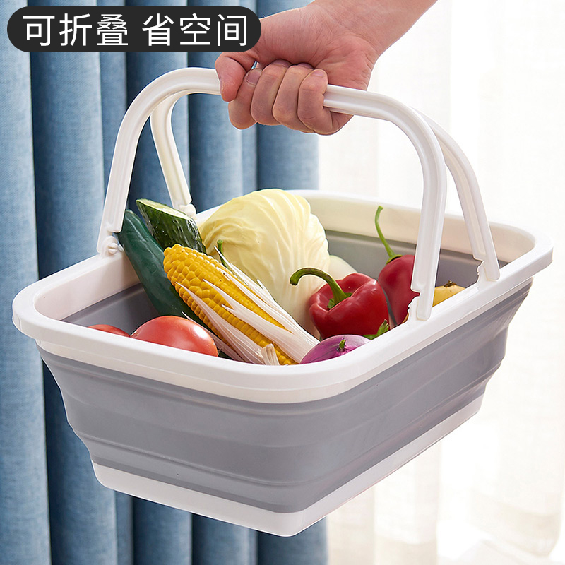 可折叠手提菜篮塑料家用便携式买菜购物环保户外野餐篮杂物收纳篮|ruв категории посуда, посуда, фрукты бассейна/компот/корзина - от Buy2taobao.com для оказания профессиональной услуги покупки агента Taobao